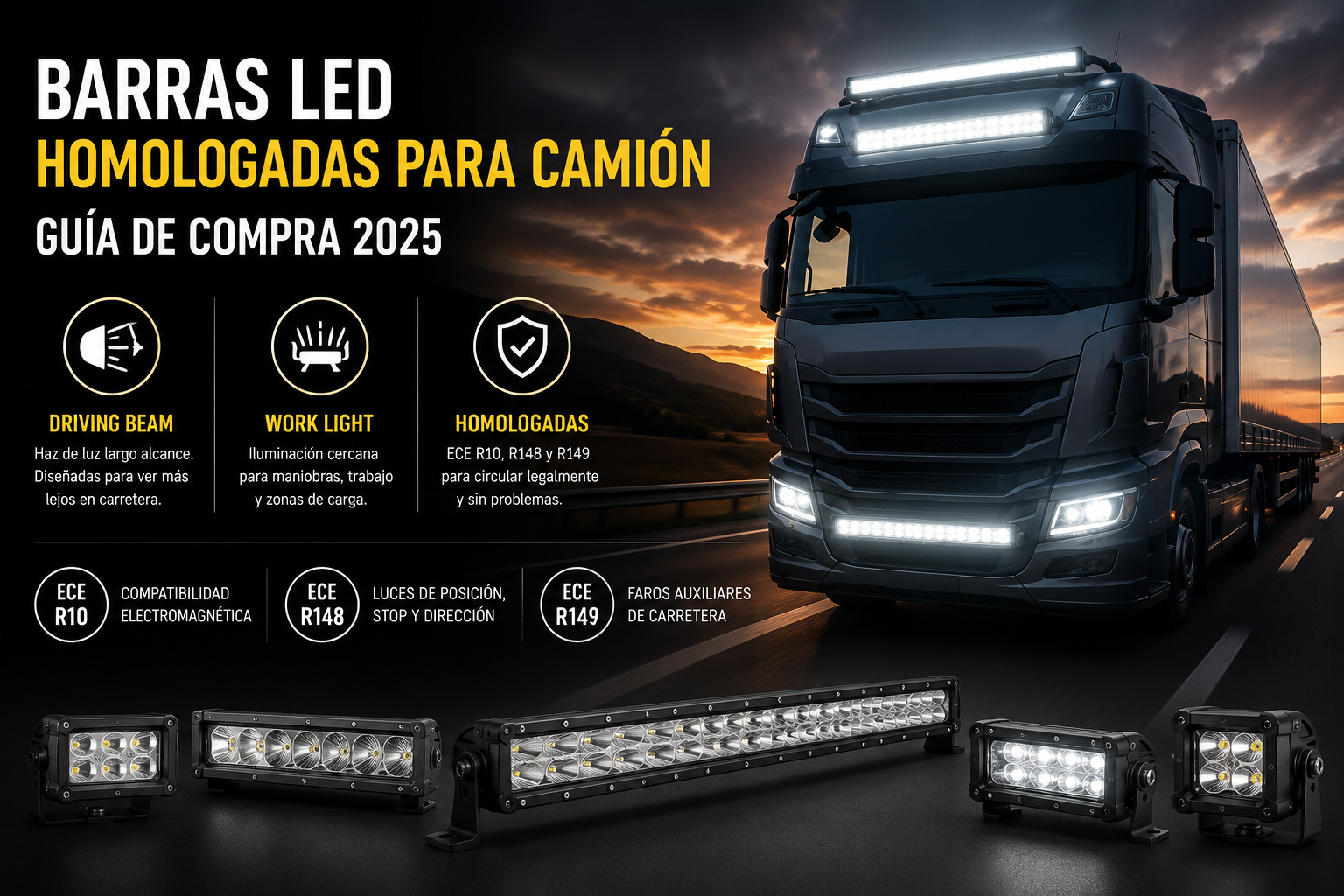 Barras LED Homologadas para Camión: Guía de Compra 2025