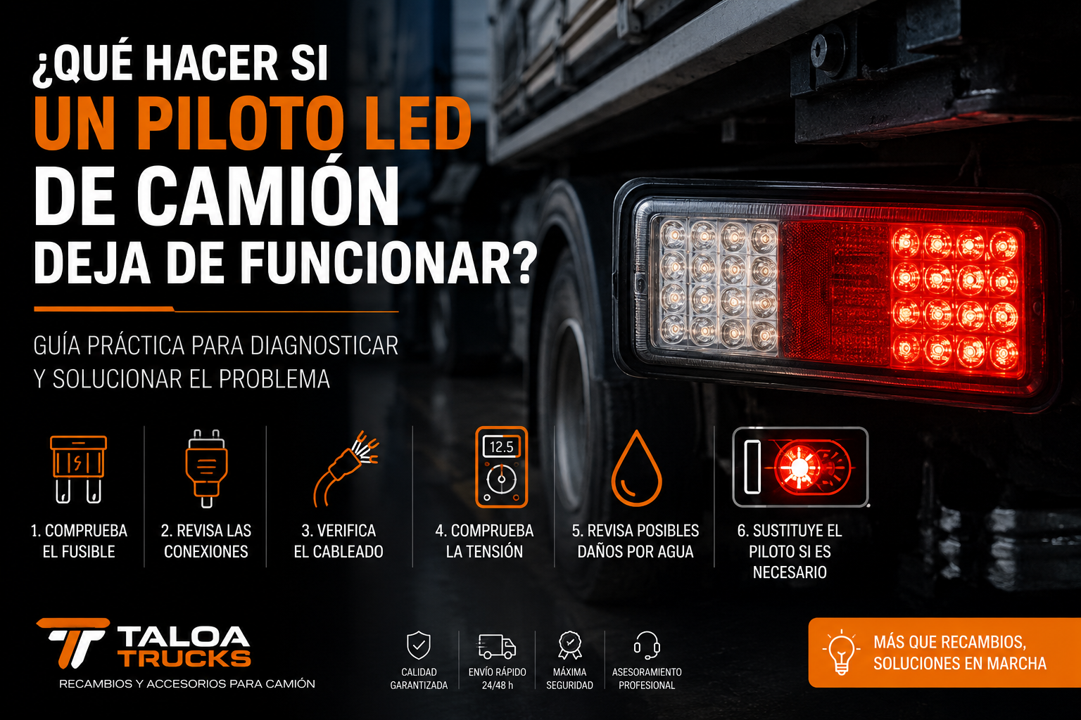 ¿Qué hacer si un piloto LED de camión deja de funcionar?
